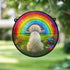 Bichon Frise Rainbow Bridge Stained Glass Effect Suncatcher